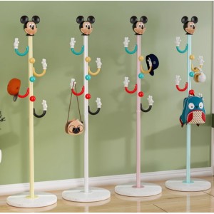 米奇挂衣架家用入户卧室晚上放衣服神器落地不占地儿童收纳衣帽架